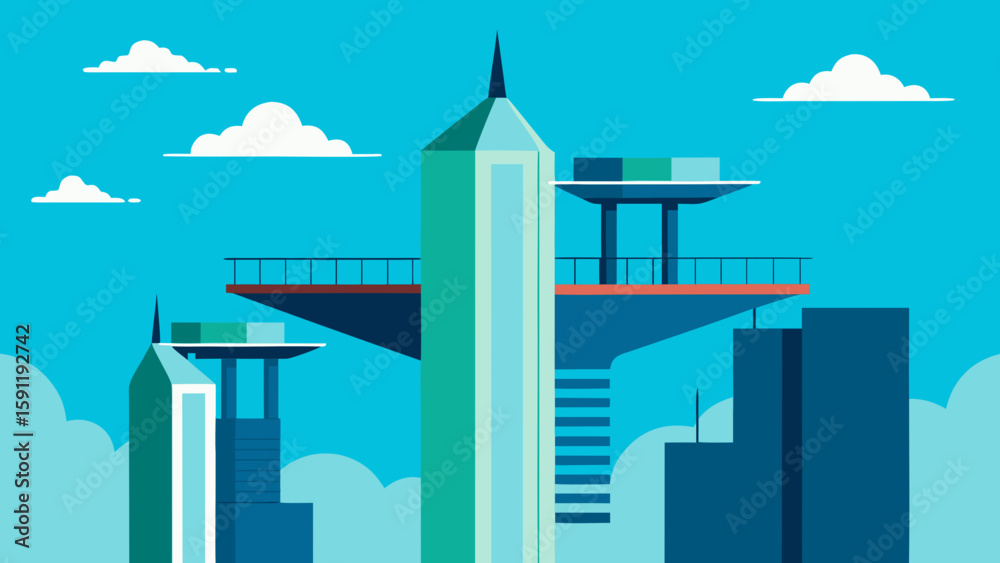 Fototapeta premium vector illustration of city skyline