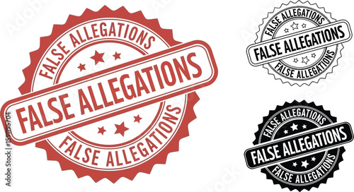 False allegations stamp vector illustration concept for legal and social justice issues design