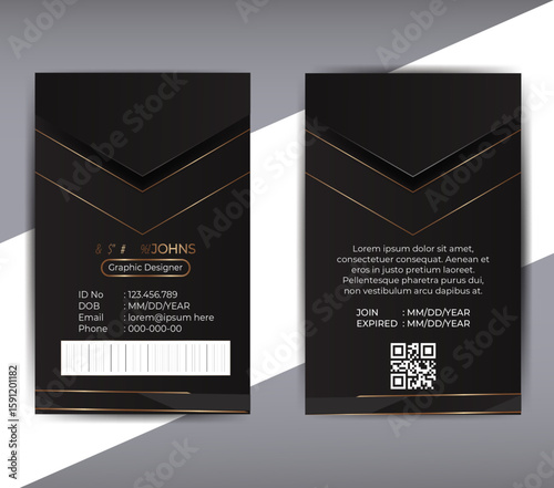 creative modern Stylish black and gold luxury branding office or collage and any place personal use admit card