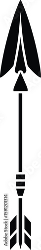 Simple black and white illustration of a traditional arrow for design concepts