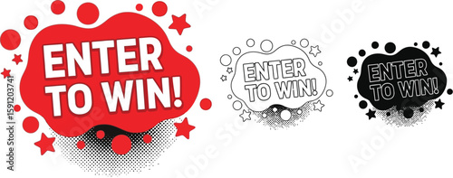 Enter to win contest giveaway vector design element promotion marketing social media graphic template