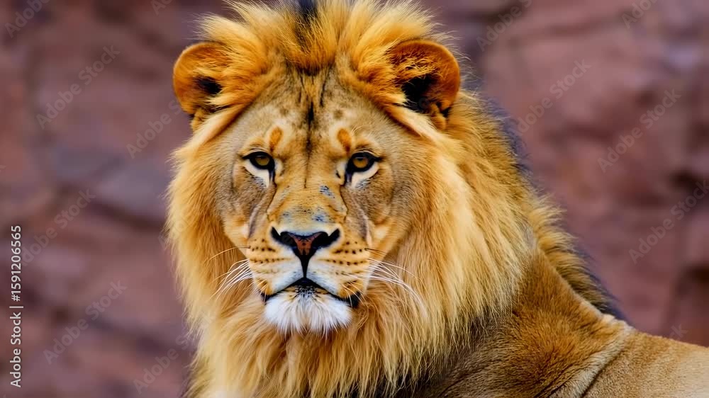 Majestic Lion Roaring with Intensity in Natural Savanna Setting Closeup Majestic Lion Roaring with Intensity in Natural Savanna Setting Closeup