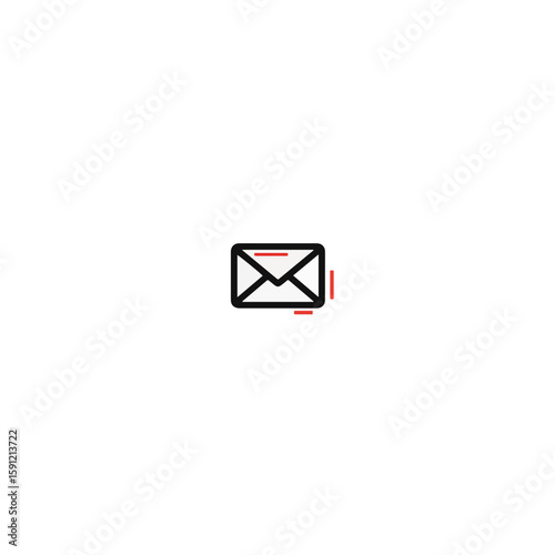 Minimalist black and white inbox design with red accent, modern communication
