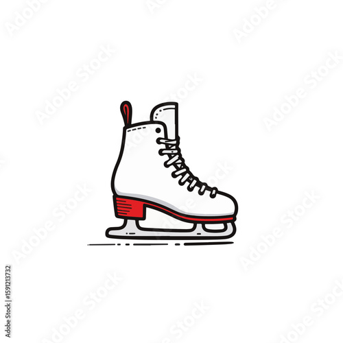 Stylish ice skate design on white background, minimalist elegance