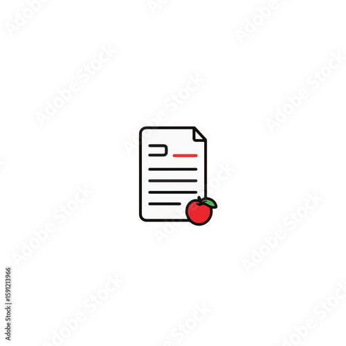 Minimalist menu icon with red accent on white background, simple design