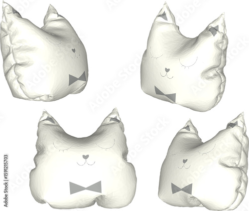 Vector sketch illustration of decorative pillow design for sitting mat 
