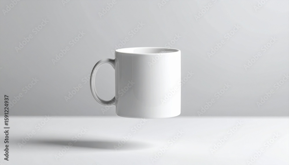 Obraz premium Floating Ceramic Mug with Shadow