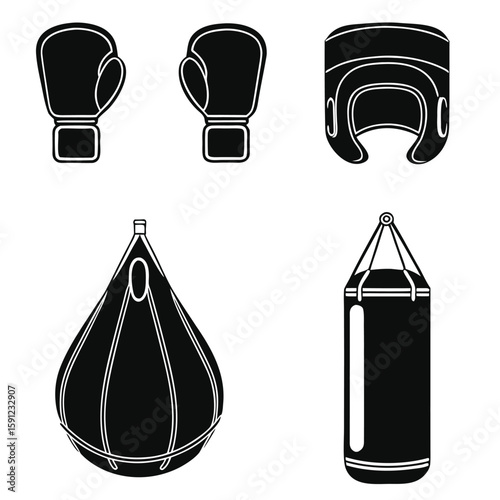 Fitness and Wellness Icons Gym Nutrition and Lifestyle Symbols Set