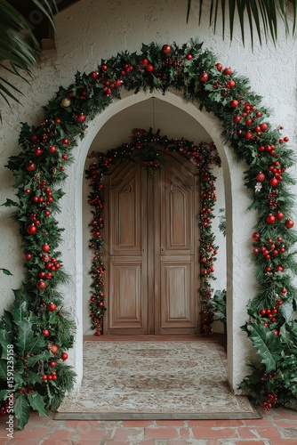 Minimalistic Seasonal Doorway with Decorative Elements