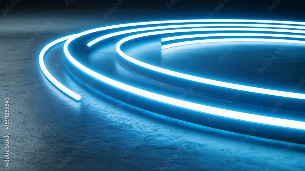 Fototapeta premium Neon circle light show