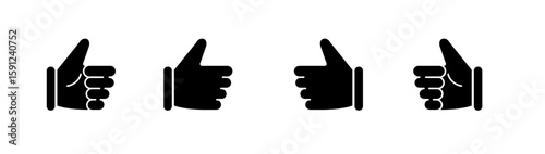 親指を立てたシンプルな手のハンドサインのイラスト
