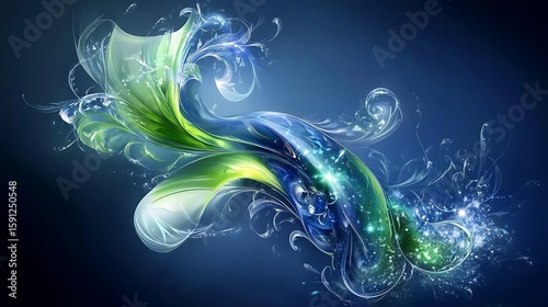 Abstract swirling liquid design