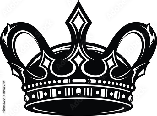 Crown royal king queen prince princess tiara coronation monarchy symbol vector art