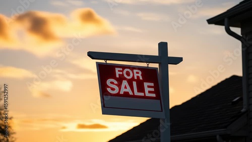 For sale sign sunset real estate photography