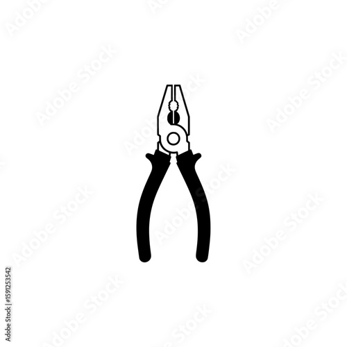 pliers isolated on white background , Isolated black and white image of a pair of pliers on a white background