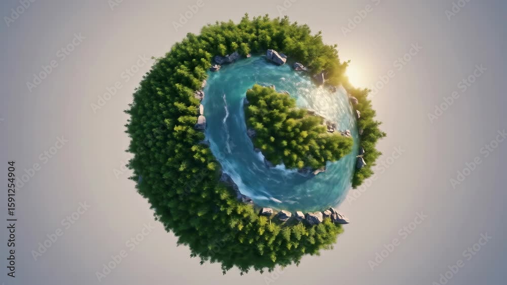 Green planet globe image