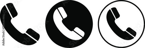 Collection of Phone Icon Designs, Isolated on a Transparent Background, Silhouette Style