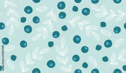 Cute blueberry fruits pattern background vector design