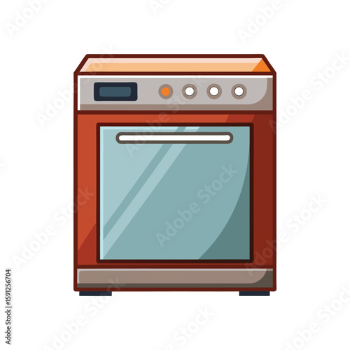 Vector Illustration of a Dishwasher Kitchen Appliance Isolated on a White Background
