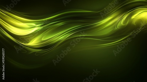 Abstract flowing green liquid design