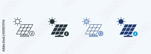 Solar Power Multiple Style Icon Collection
