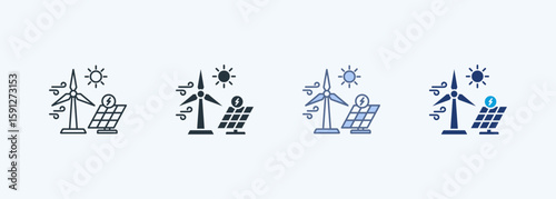 Renewable Energy Multiple Style Icon Collection