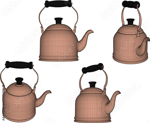 Vector illustration of a teapot design for afternoon tea
