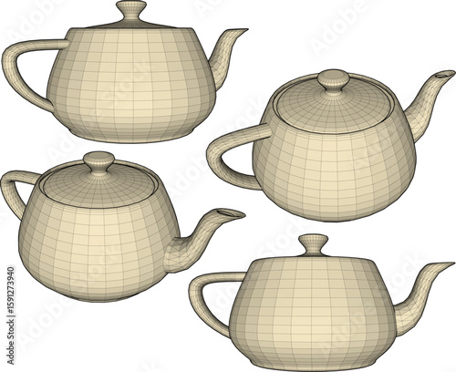 Vector illustration of a teapot design for afternoon tea 