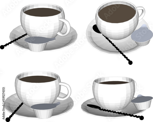 Vector illustration of a cup of coffee design to accompany breakfast