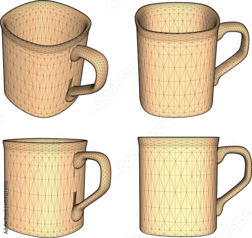 Vector illustration of a ceramic mug cup design image to accompany breakfast 