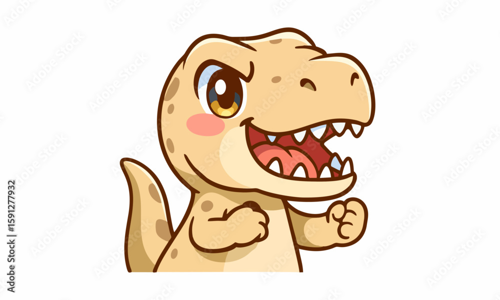 Fototapeta premium cute dino mascot cartoon illustration
