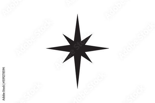 Star of Bethlehem silhouette vector art illustration on white background