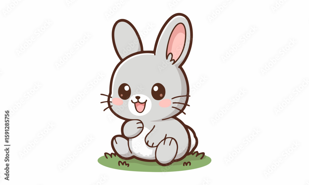 Obraz premium Cute rabbit mascot cartoon illustration
