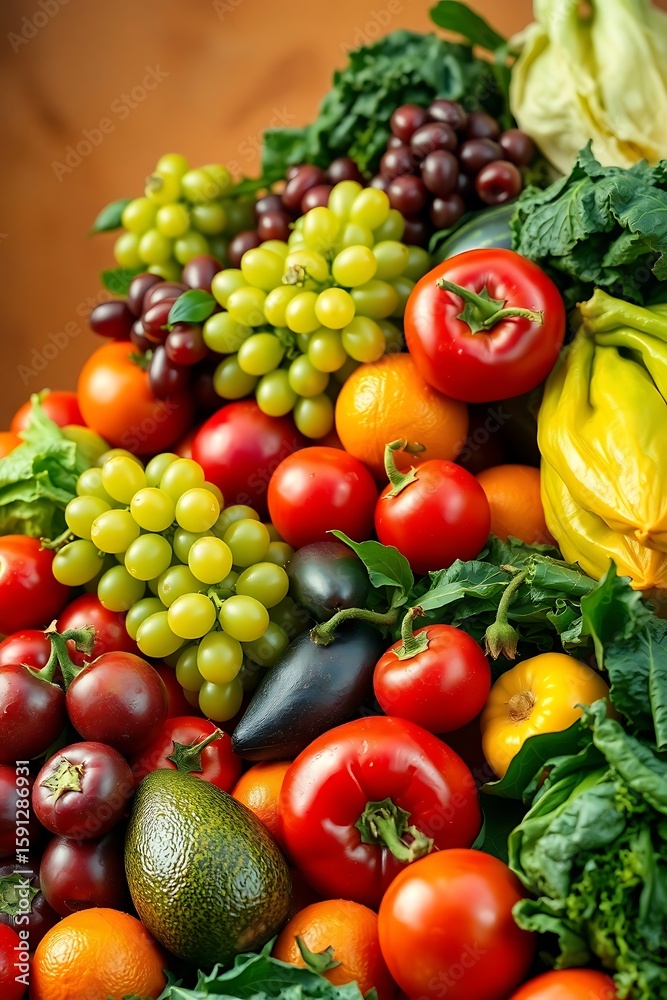 Vibrant Arrangement of Fresh Fruits and Vegetables A Colorful Still Life of Nature's Bounty Vibrant Arrangement of Fresh Fruits and Vegetables A Colorful Still Life of Nature's Bounty