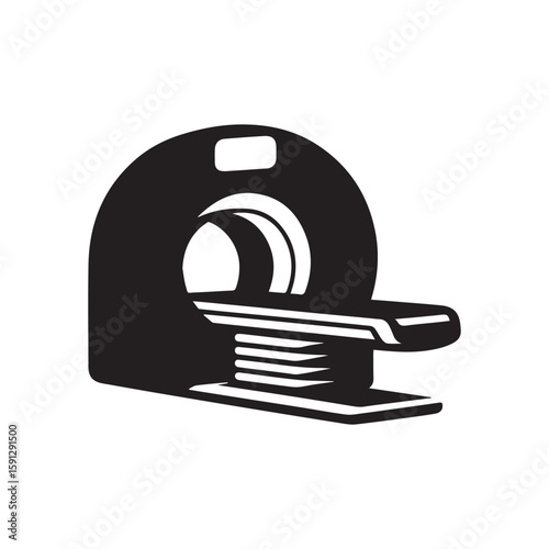 Medical CT Scanner Silhouette Illustration Featuring Diagnostic Imaging Technology for Healthcare Professionals and Radiologists in Hospitals and Clinics silhouette