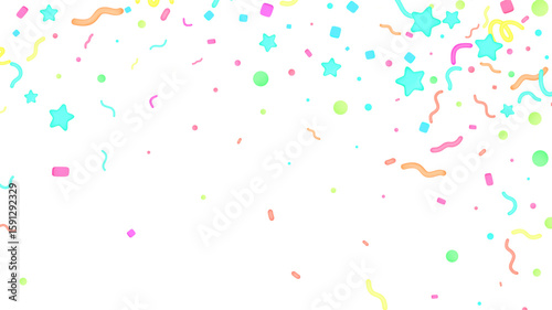 Sprinkles grainy. Cupcake donuts, dessert, sugar, bakery background. Sweet confetti on white chocolate glaze background. Vector Illustration sprinkles holiday designs, party, birthday, invitation