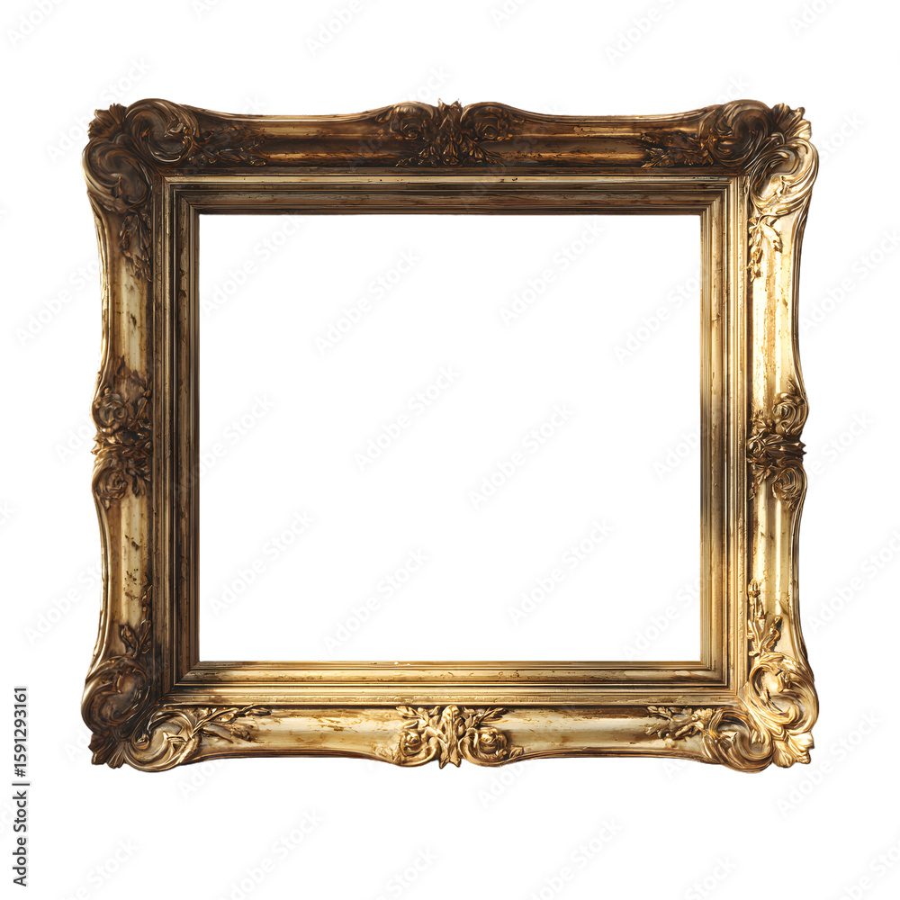 Empty ornate gold picture frame Empty ornate gold picture frame
