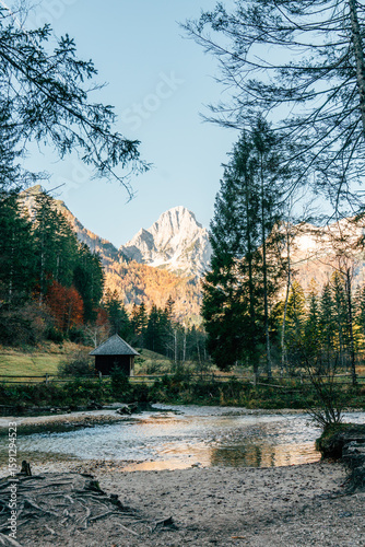 Autumn tranquility at Schiederweiher in Upper Austria during Nov