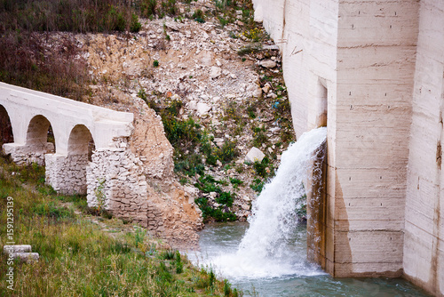 The Amadorio reservoir waterfall in Villajoyosa
