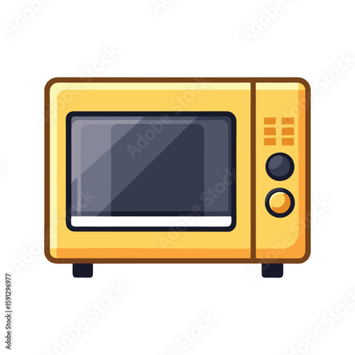Vector Illustration of a Microwave Oven Kitchen Appliance Isolated on White Background
