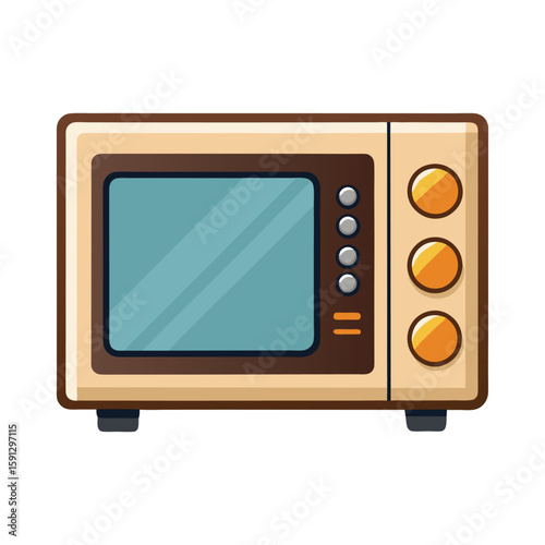 Vector Illustration of a Microwave Oven Kitchen Appliance Isolated on White Background

