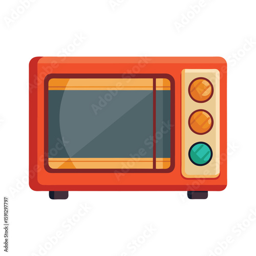 Vector Illustration of a Microwave Oven Kitchen Appliance Isolated on White Background
