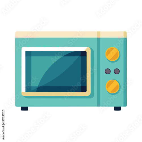 Vector Illustration of a Microwave Oven Kitchen Appliance Isolated on White Background
