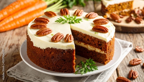 Wallpaper Mural Delicious Carrot Cake with Cream Cheese Frosting Torontodigital.ca