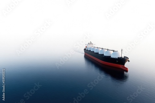 Large LNG tanker gliding through calm waters, showcasing modern