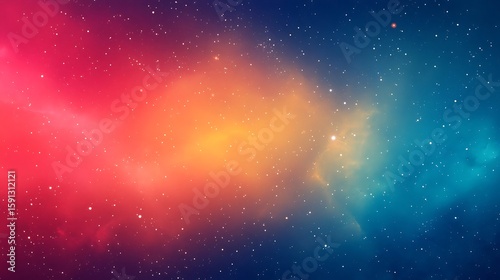 Vibrant Nebula Space Background with Stars and Colorful Light Effects