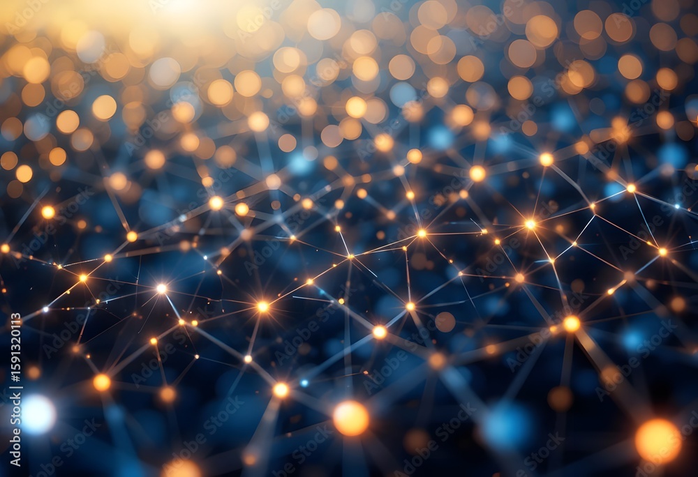 Obraz premium Minimalist Seamless Vector Pattern of Glowing Data Points and Connecting Lines