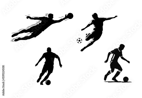 Dynamic football player in action ready for sports graphics and branding