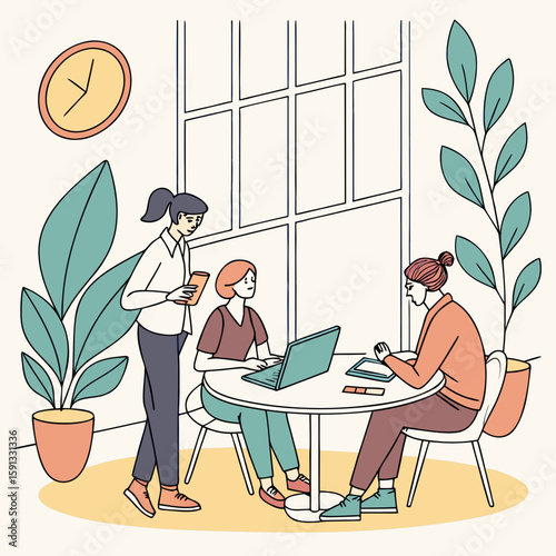 man and woman working in the office