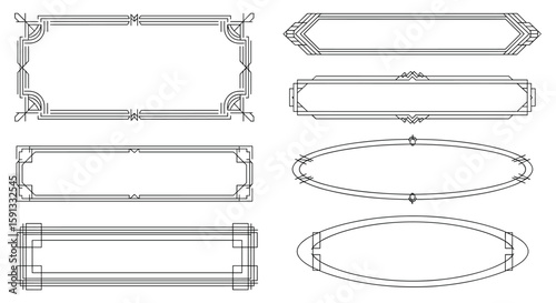 Collection of elegant, decorative frames in various shapes and sizes, perfect for adding a vintage or classic touch to your designs, ideal for invitations, certificates, or other projects needing a